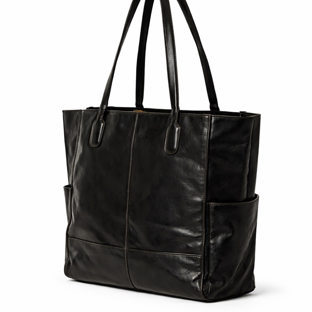 Natural HOBO Maverick Leather Tote Bag with Exterior Zip Pocket - Picture 3 of 6